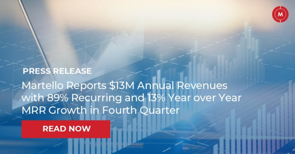 Martello reports $13M annual revenues with 89% recurring and 13% year over year MRR growth