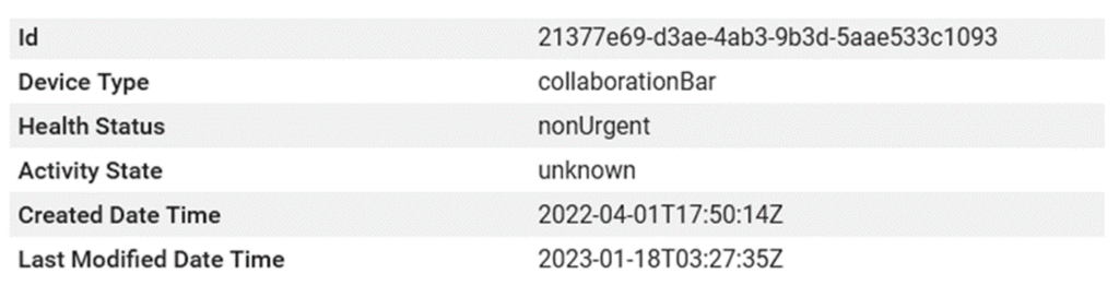 Microsoft Teams Rooms Device Monitoring in Martello Vantage DX