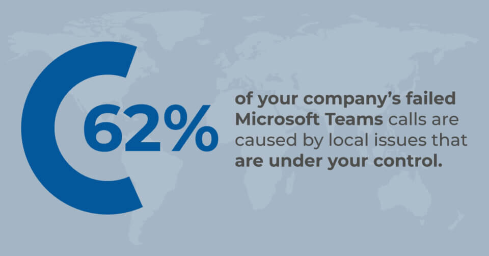 of your company’s failed Microsoft Teams calls are caused by local issues that are under your control.
