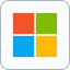 Microsoft logo over transparent background