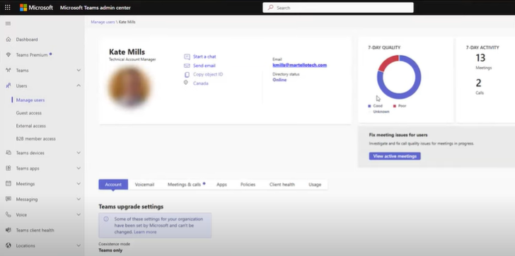 Microsoft Admin Center Users